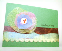 a Card with a drier sheet flower