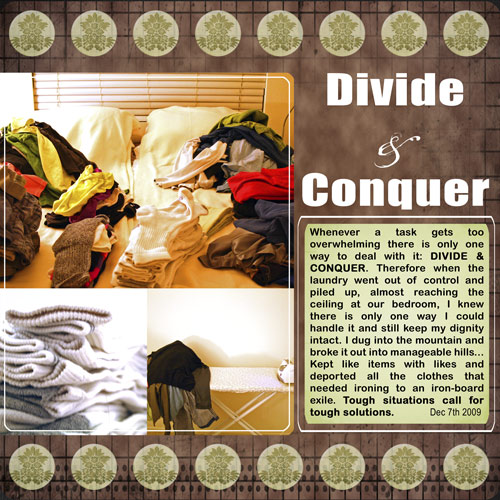 Divide & Conquer How Do You Tackle Everyday Chores? Divide and conquer