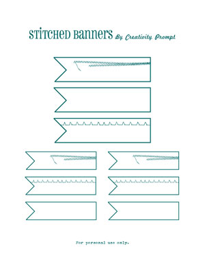 Free stitched journaling banners