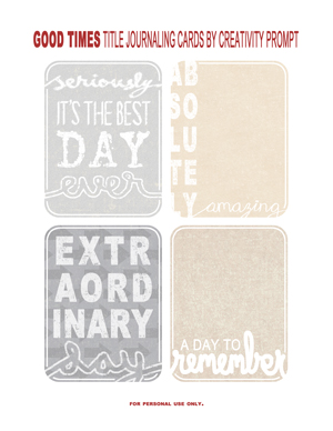 PREVIEW - Title journaling cards by Creativity Prompt