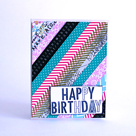 Washi tape Happy Birthday card