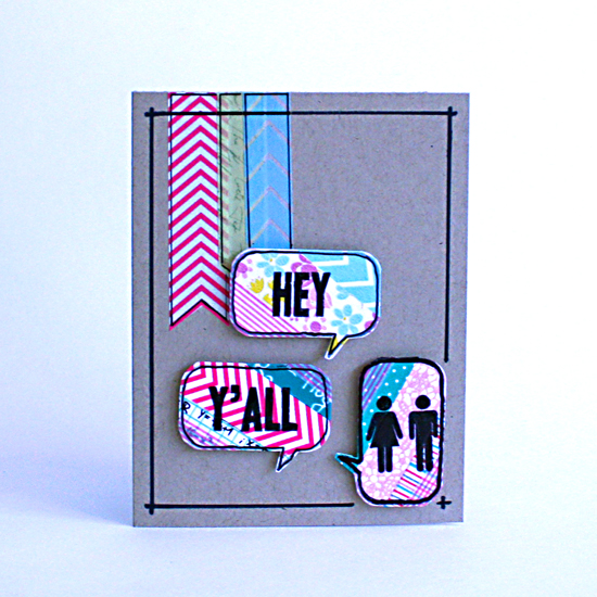 Washi tape Hey Y'All card